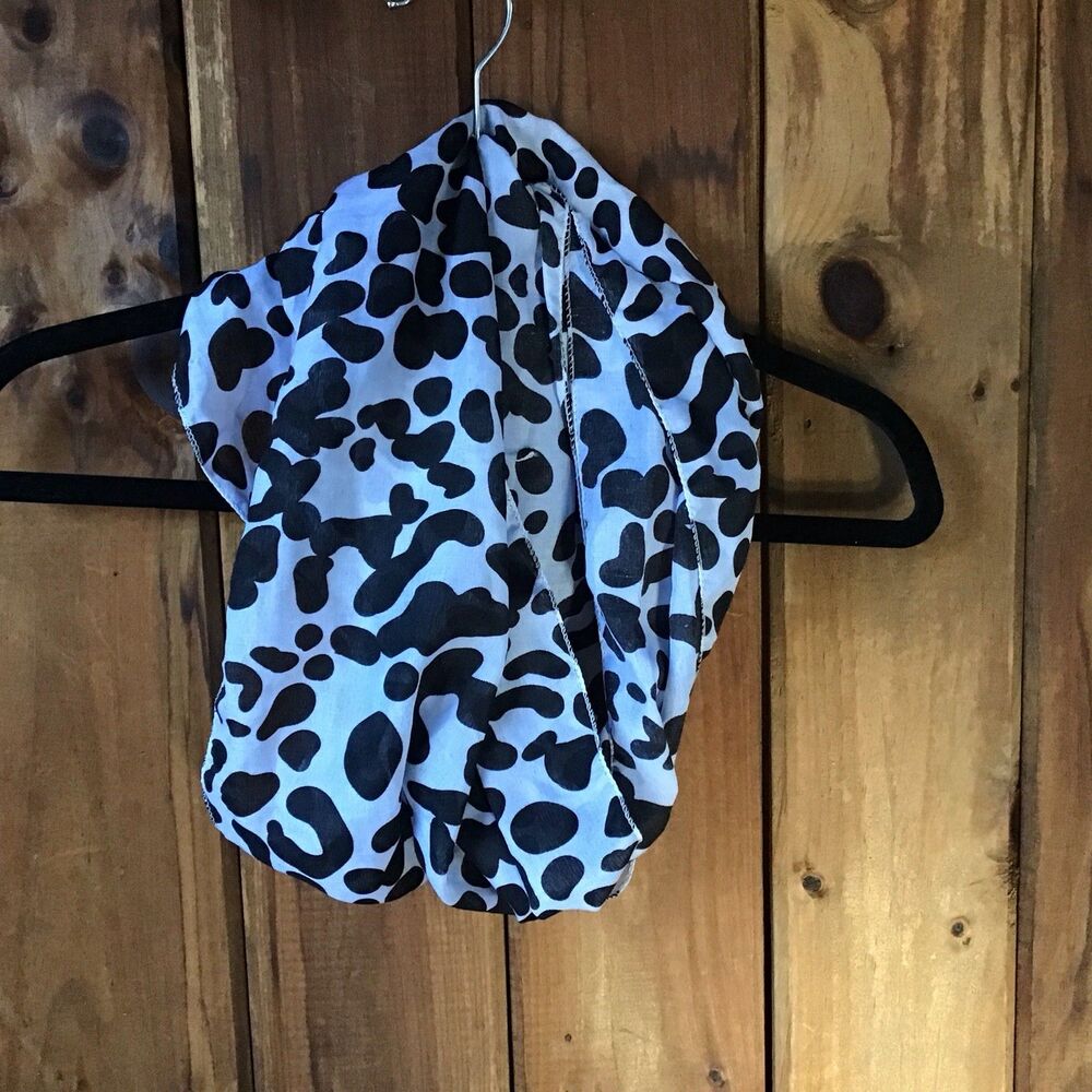 Lightweight Cow Print Infinity Scarf Neck Kerchief Head Wrap Snood
